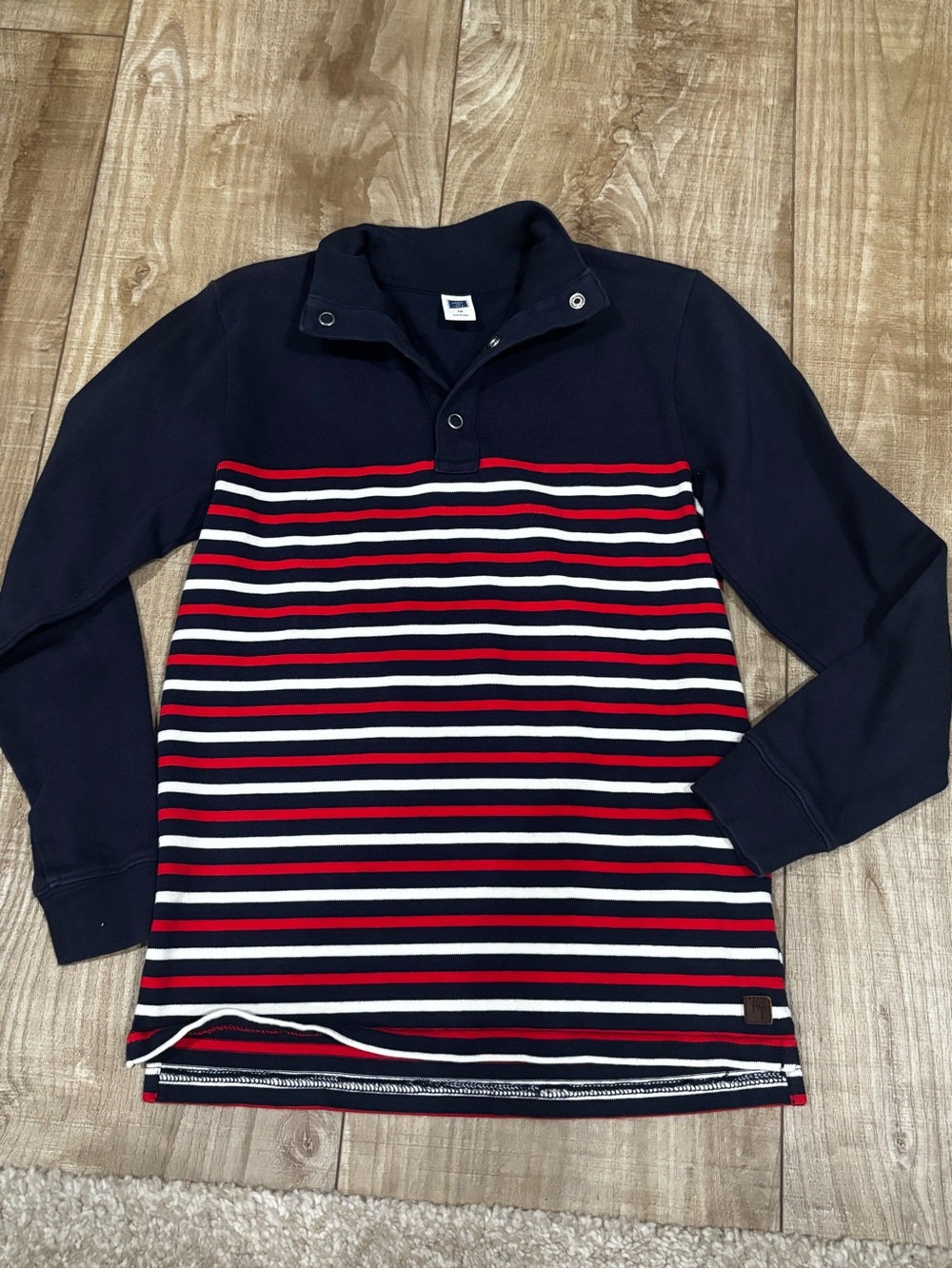 Janie and Jack Navy Knit Snap-Front Top